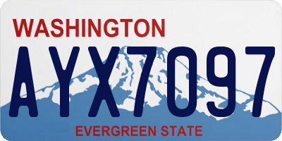 WA license plate AYX7097