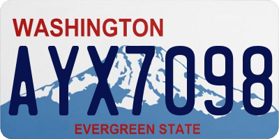 WA license plate AYX7098