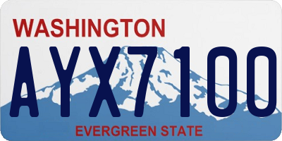 WA license plate AYX7100