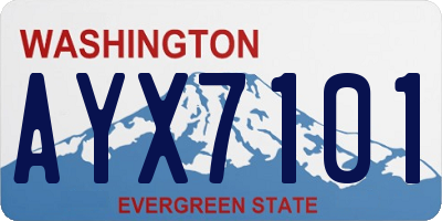 WA license plate AYX7101