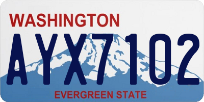 WA license plate AYX7102