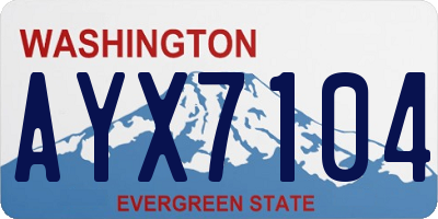 WA license plate AYX7104