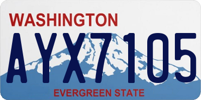 WA license plate AYX7105