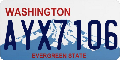 WA license plate AYX7106