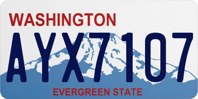 WA license plate AYX7107