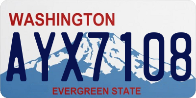 WA license plate AYX7108