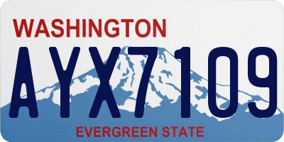 WA license plate AYX7109