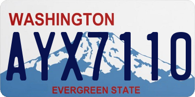 WA license plate AYX7110