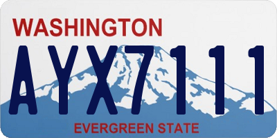 WA license plate AYX7111