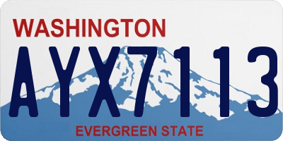 WA license plate AYX7113