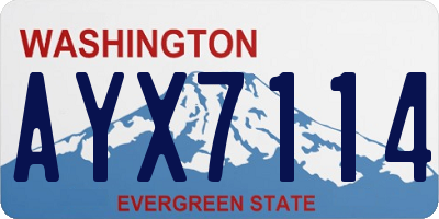 WA license plate AYX7114