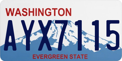 WA license plate AYX7115