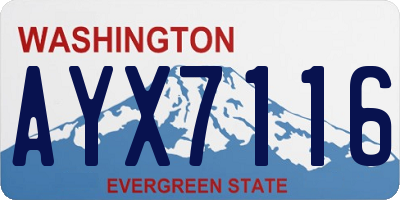 WA license plate AYX7116