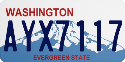 WA license plate AYX7117