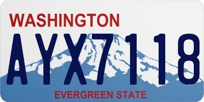 WA license plate AYX7118