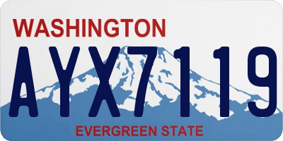 WA license plate AYX7119