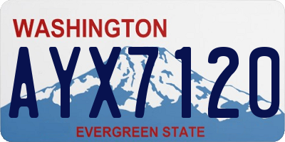 WA license plate AYX7120