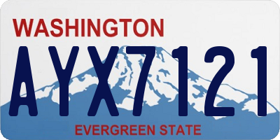 WA license plate AYX7121