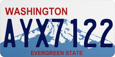 WA license plate AYX7122