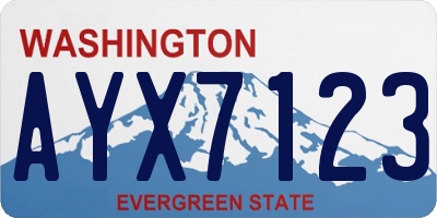 WA license plate AYX7123