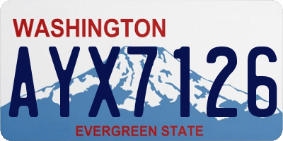 WA license plate AYX7126