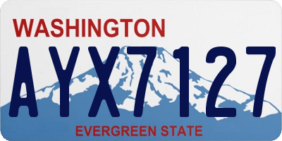 WA license plate AYX7127