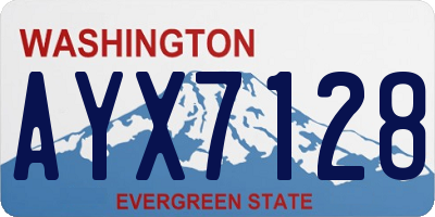 WA license plate AYX7128