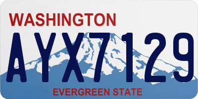 WA license plate AYX7129