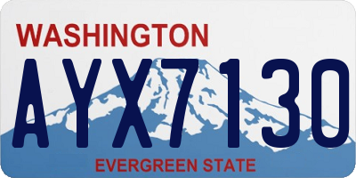 WA license plate AYX7130