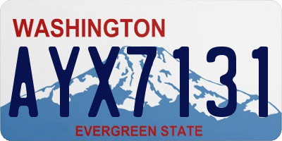 WA license plate AYX7131