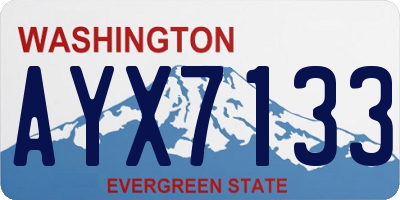 WA license plate AYX7133