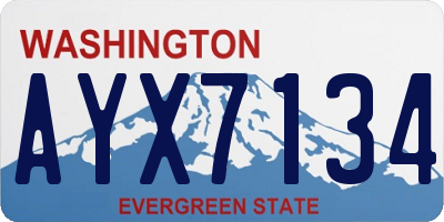 WA license plate AYX7134