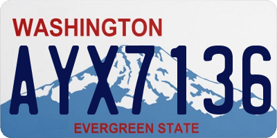 WA license plate AYX7136