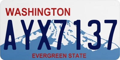 WA license plate AYX7137