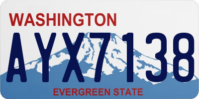 WA license plate AYX7138