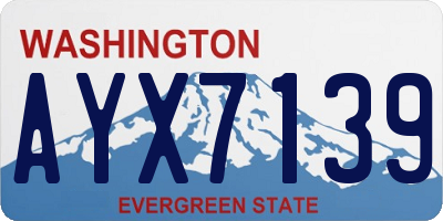 WA license plate AYX7139