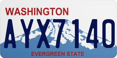 WA license plate AYX7140