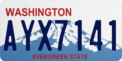 WA license plate AYX7141