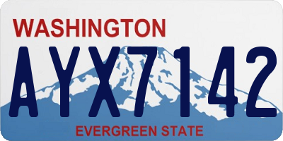 WA license plate AYX7142