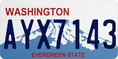 WA license plate AYX7143