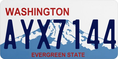 WA license plate AYX7144