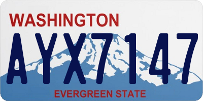 WA license plate AYX7147