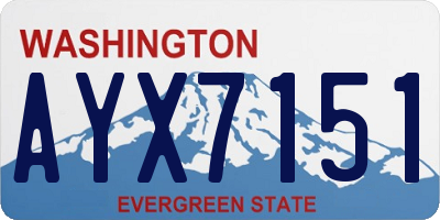 WA license plate AYX7151