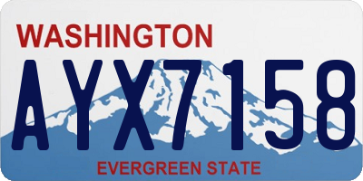 WA license plate AYX7158