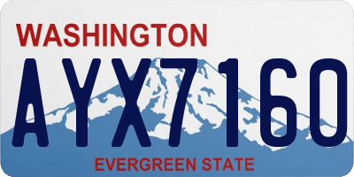 WA license plate AYX7160