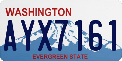 WA license plate AYX7161