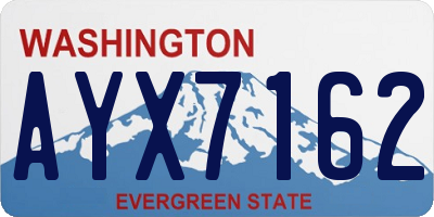 WA license plate AYX7162