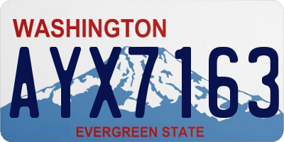 WA license plate AYX7163