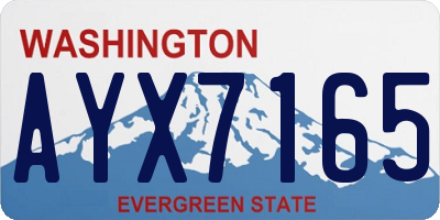 WA license plate AYX7165