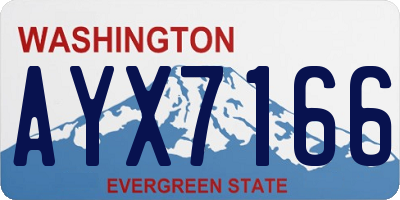 WA license plate AYX7166